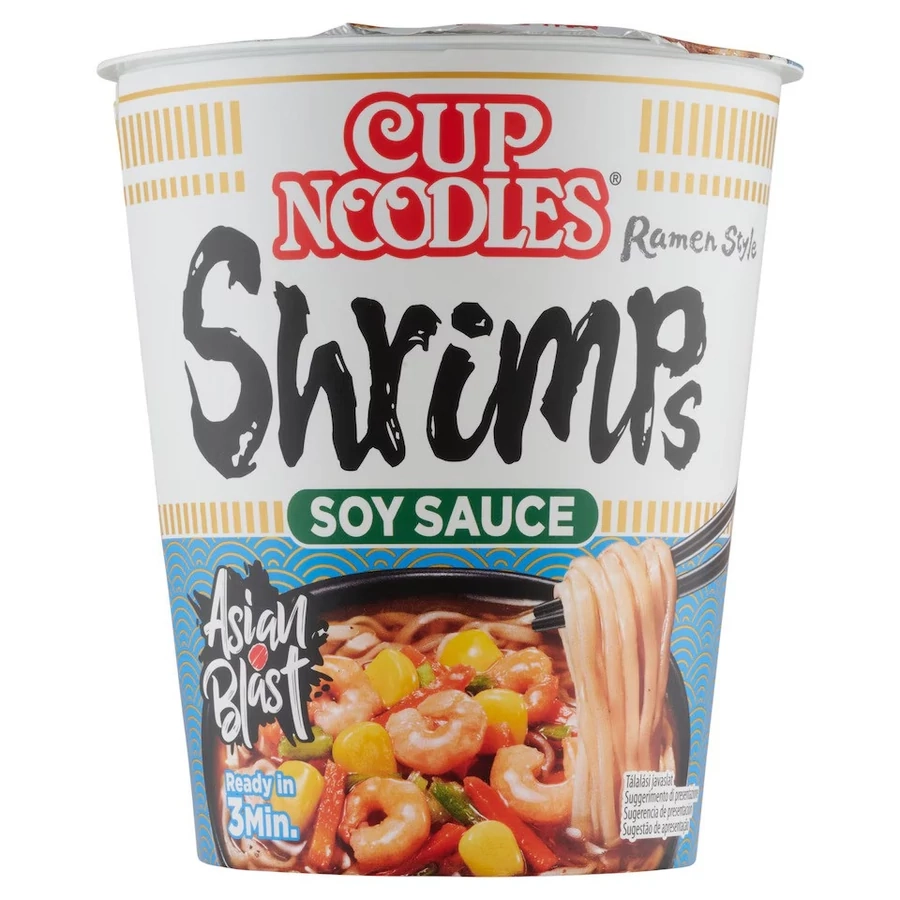 Nissin Cup Noodles 63g Szójaszószos Rák