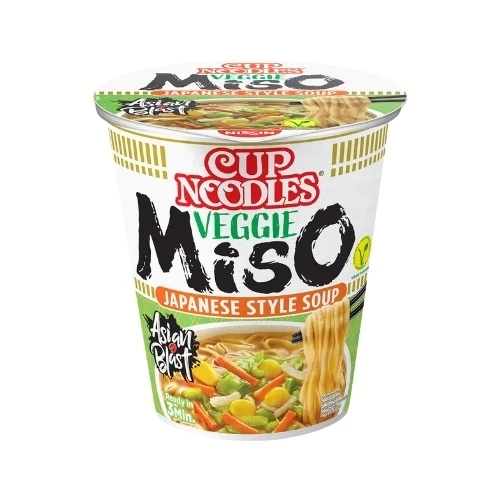 Nissin Cup Noodles 67g Veggie Miso ízű