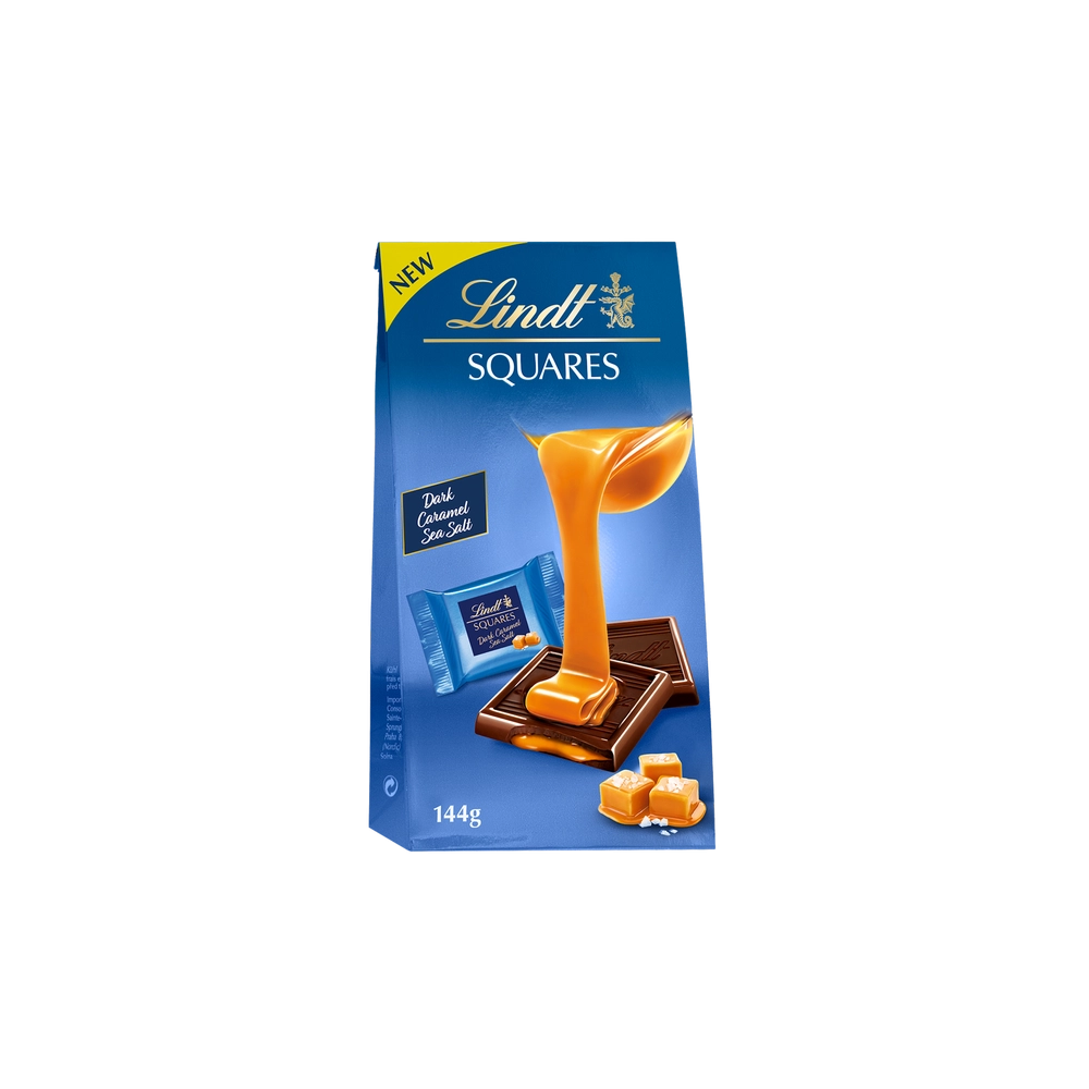 Lindt Squares Dark Caramel Seasalt 144gL