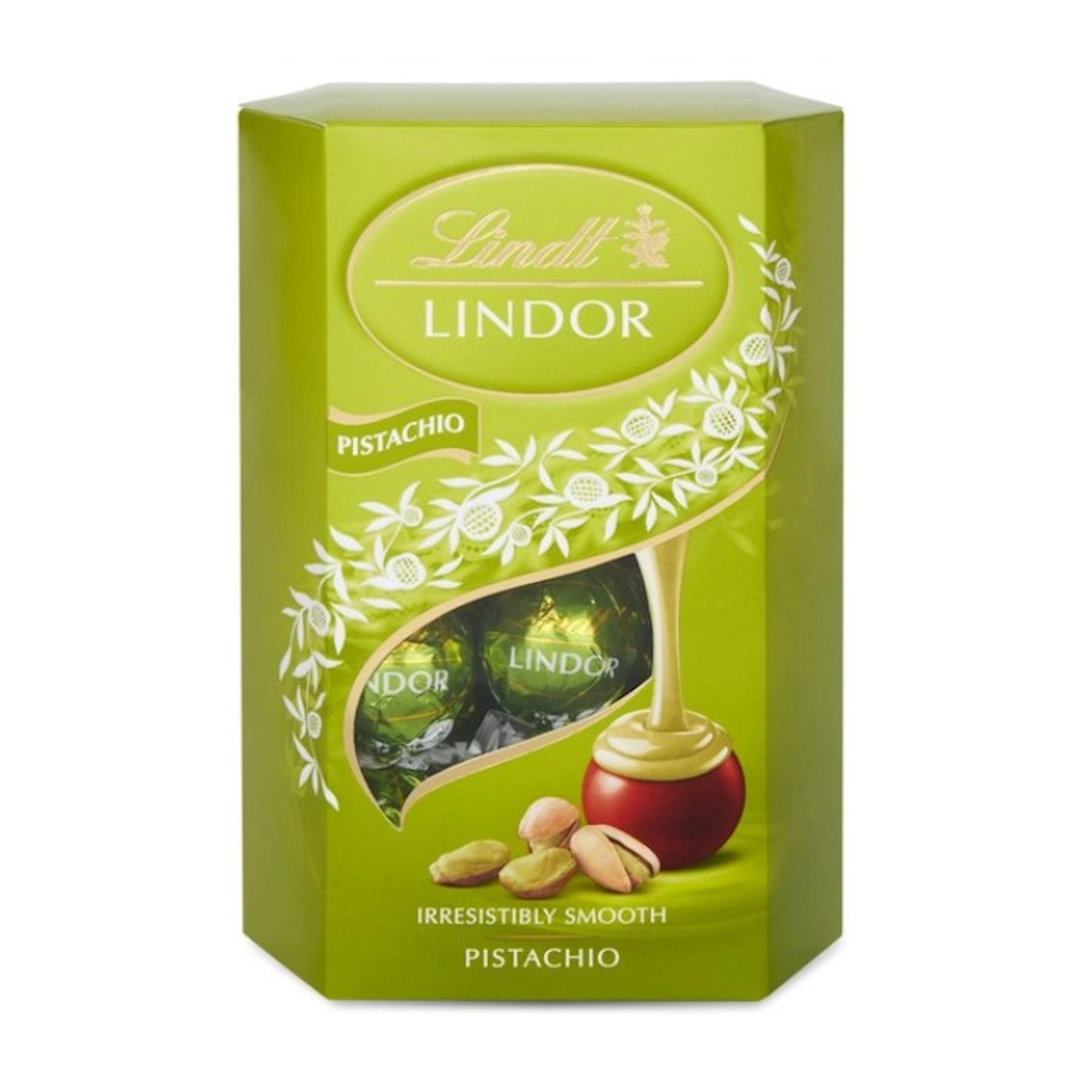 Lindt Lindor tejcsokoládé praliné pisztá