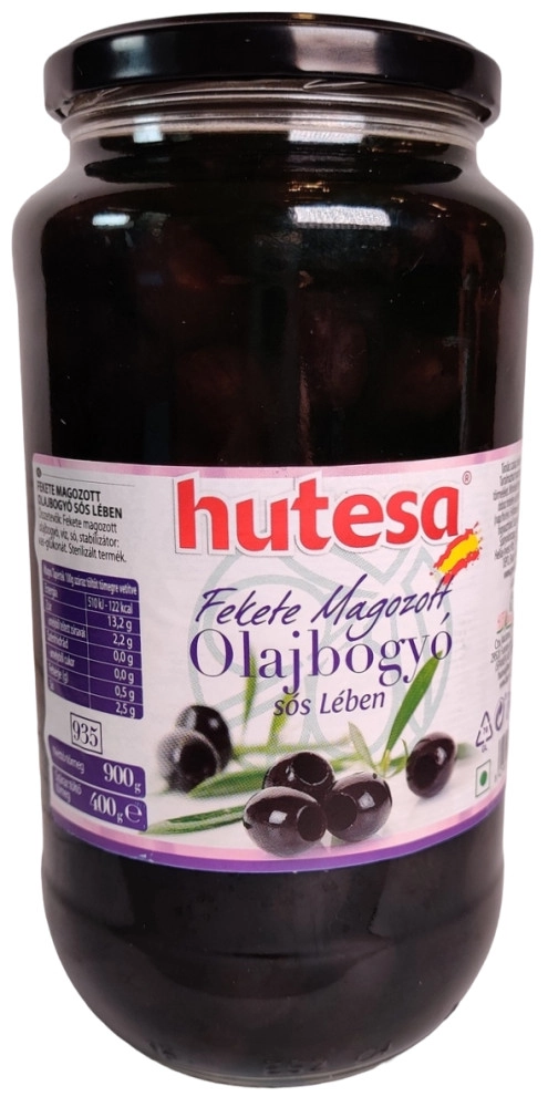 Hutesa fekete magozott olajbogyó 935ml