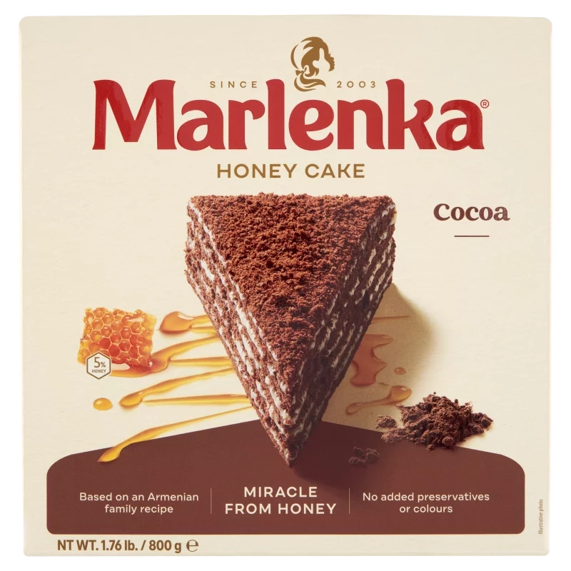 Marlenka mézes-kakaós torta 800g