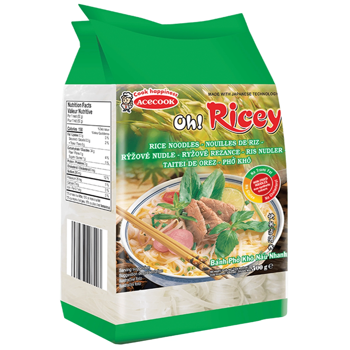 Acecook Oh! Ricey széles rizstészta 500g