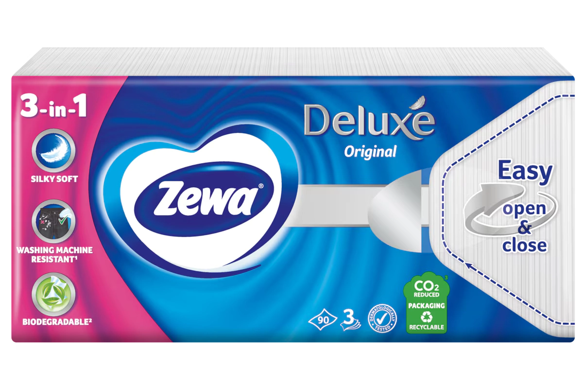 Papírzsebkendő Zewa Deluxe 90db
